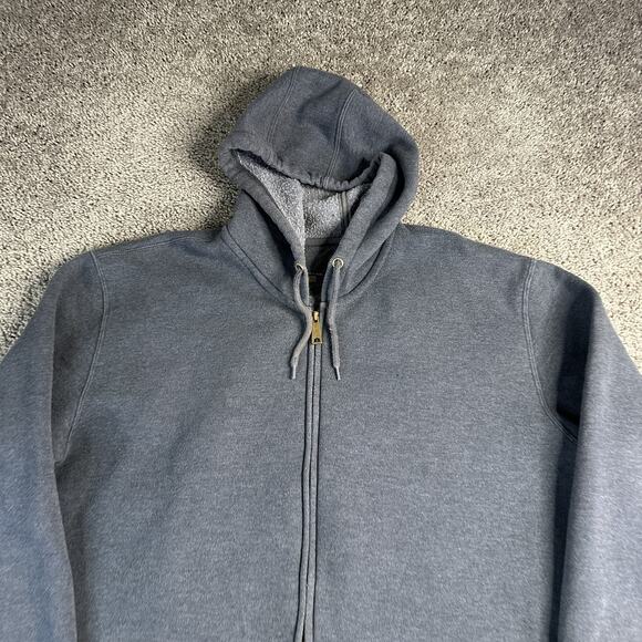 Carhartt Hoodie Mens XL Gray Full Zip Original Fit Fleece Lined Workwear Jacket - Picture 3 of 16